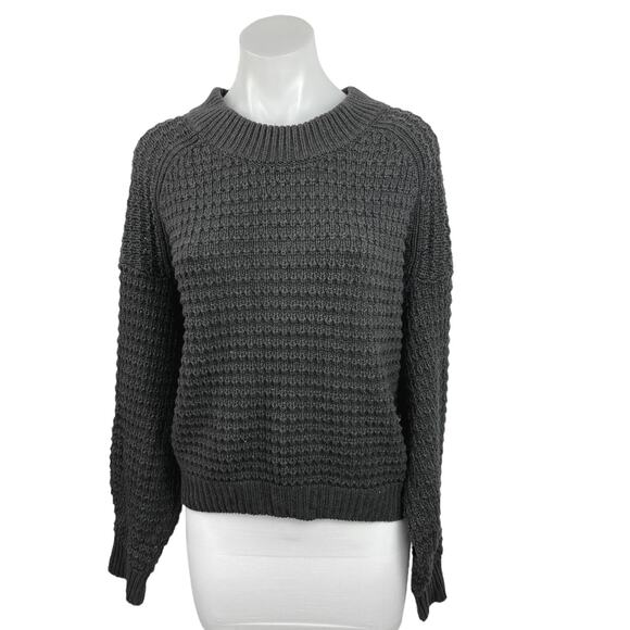 Universal Thread Women Cable Knit Gray Crew Neck Long Sleeve Sweater Top Size L - Picture 1 of 4